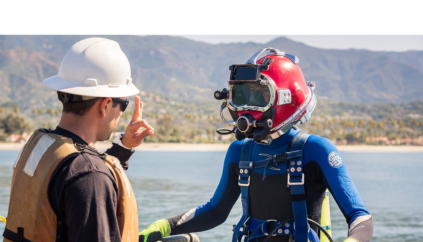 Marine diving student